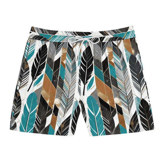 Men's Mid-Length Swim Shorts Feathers