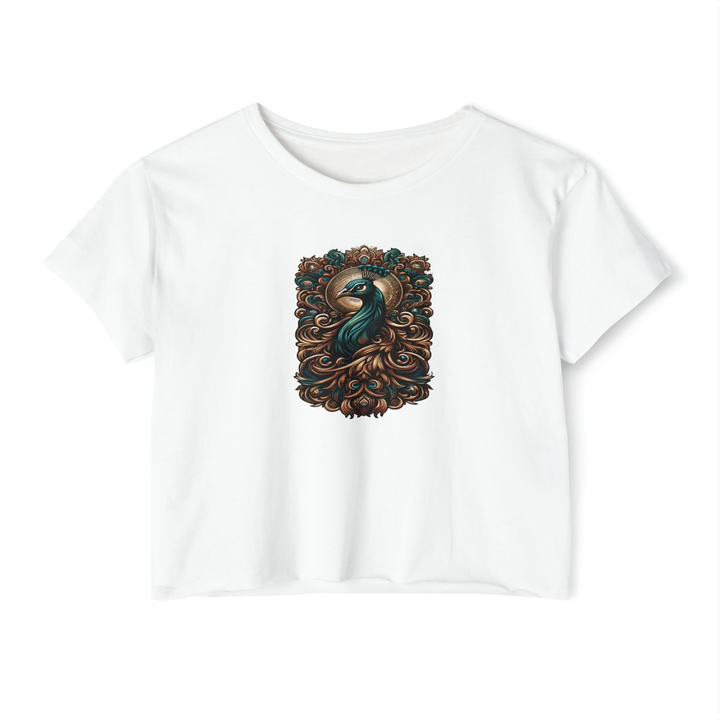 Women's Festival Crop Top~Peacock