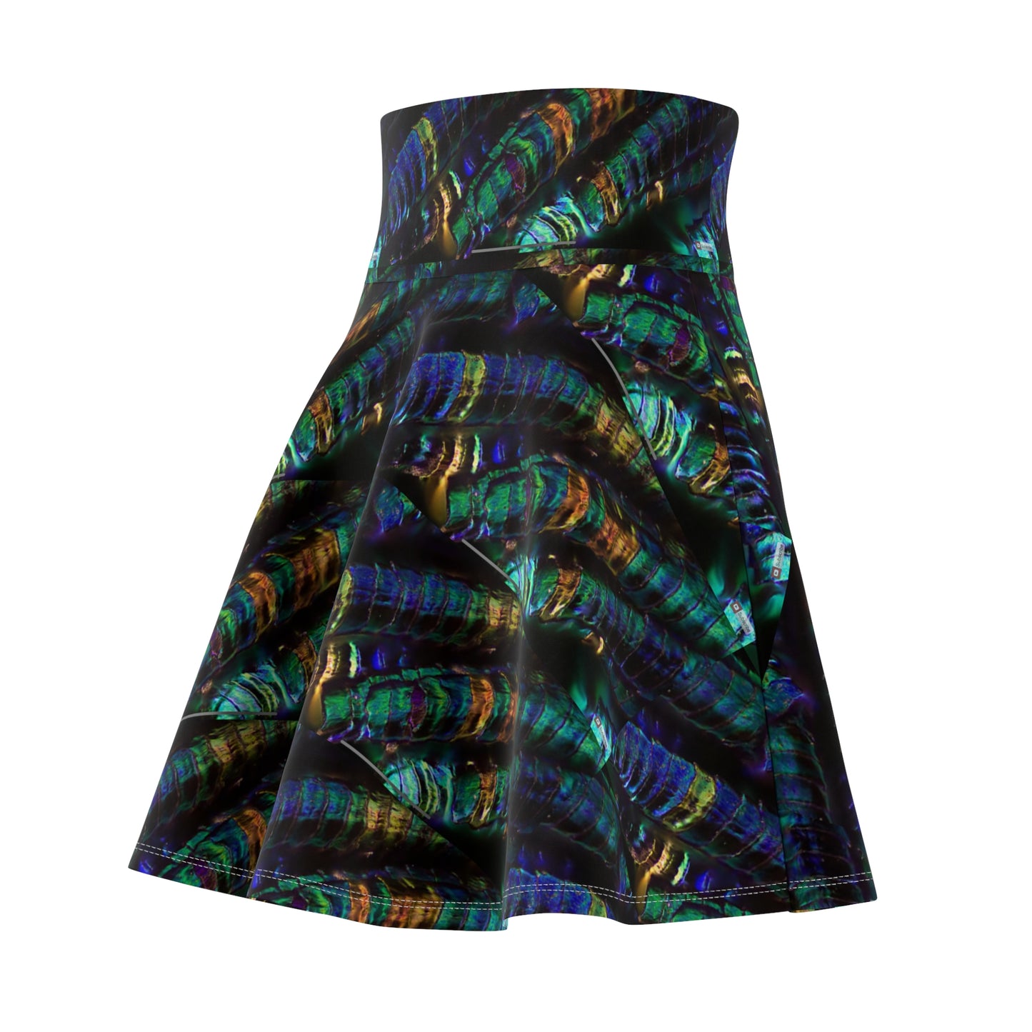 Women's Skater Skirt Peacock Feather