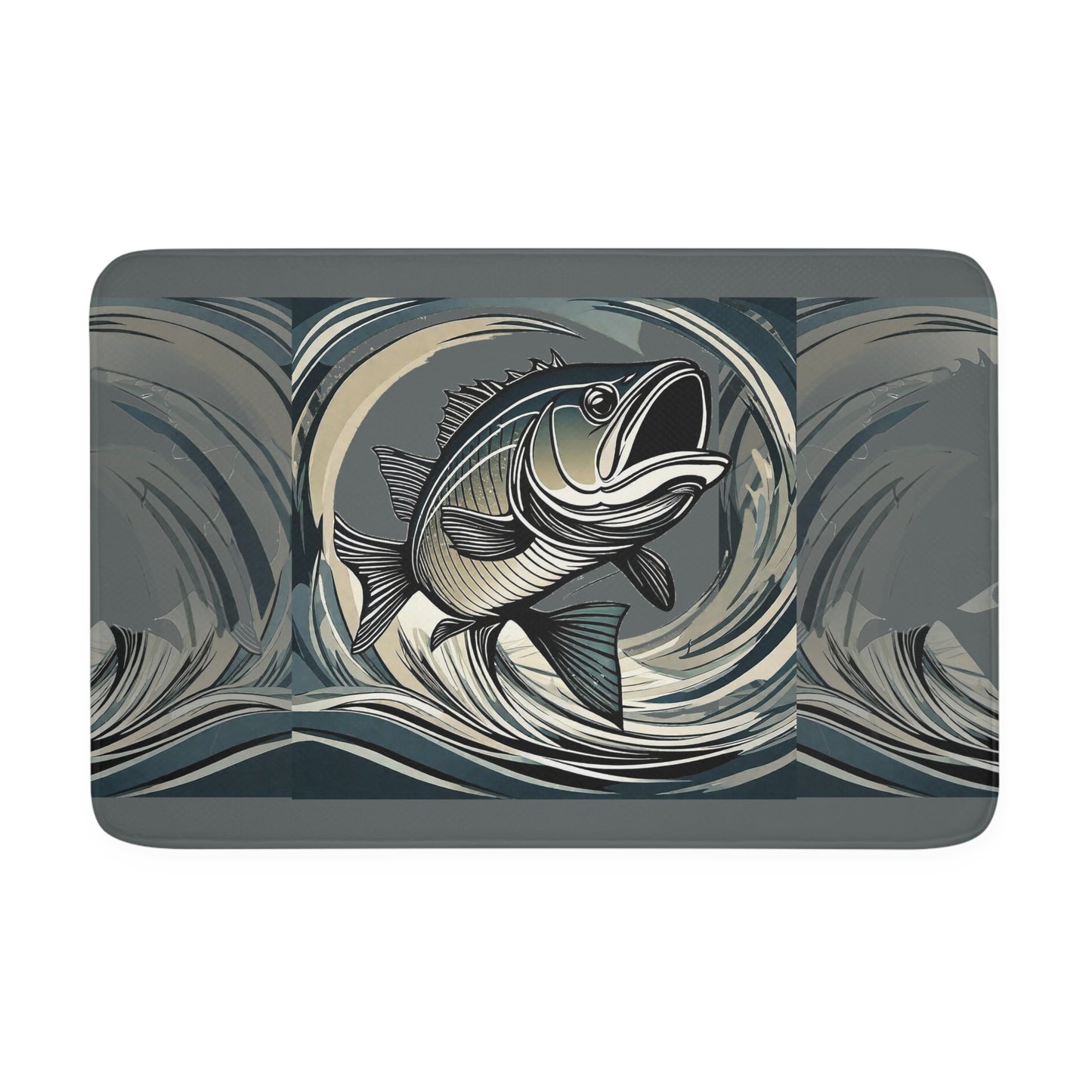 Memory Foam Bath Mat~Fishing