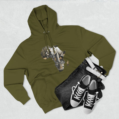 Three-Panel Fleece Hoodie~ Elephant