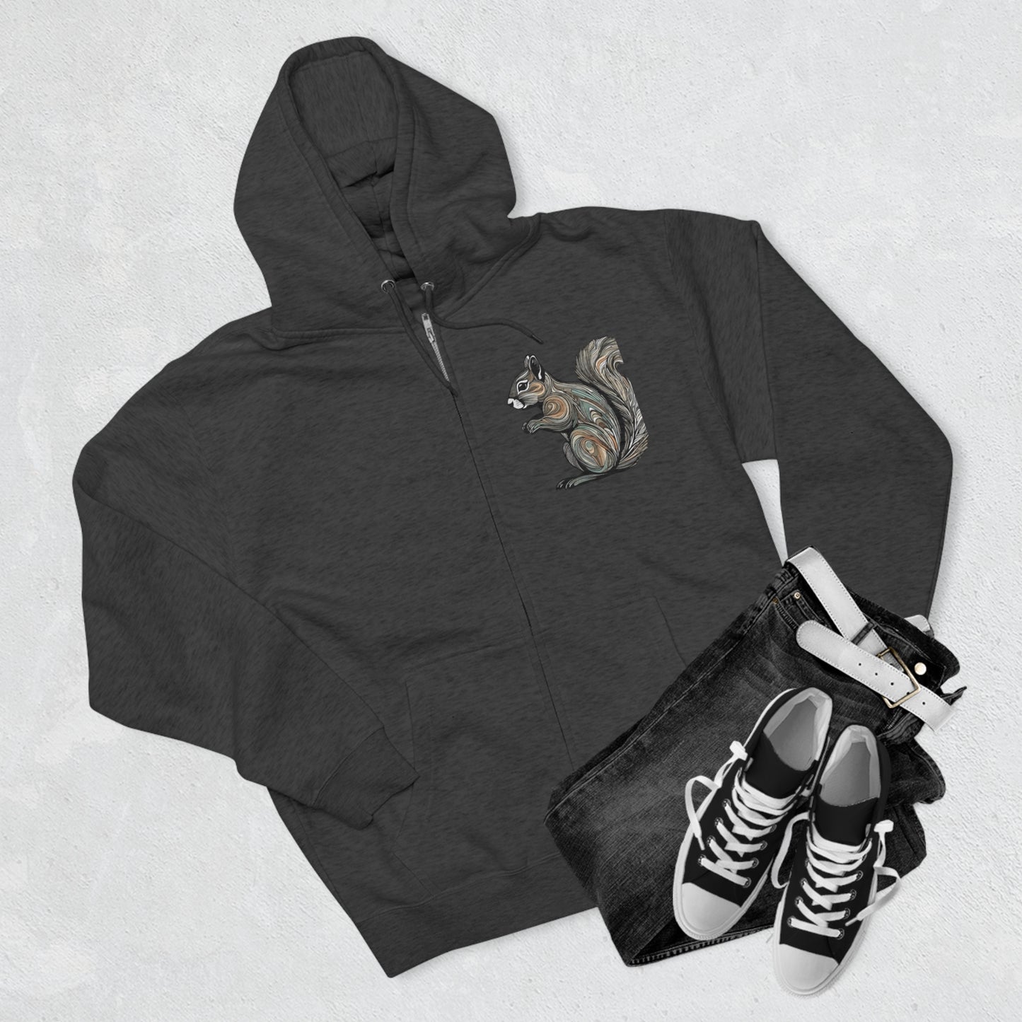 Unisex Premium Full Zip Hoodie-Squirrel