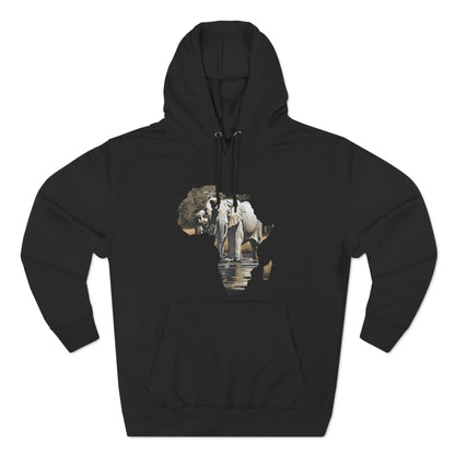 Three-Panel Fleece Hoodie~ Elephant