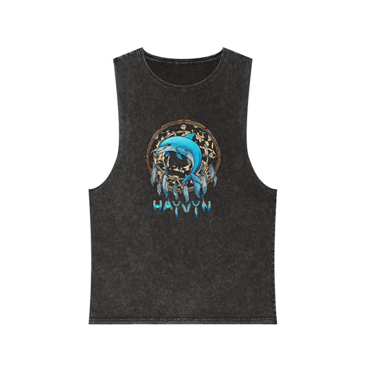 Unisex Stonewash Tank Top Dolphin Dreamcatcher