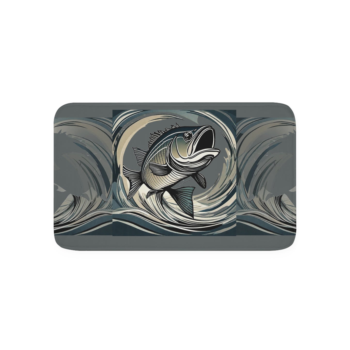 Memory Foam Bath Mat~Fishing