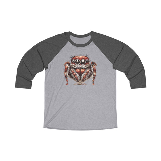 Jumping Spider Unisex Tri-Blend 3\4 Raglan Tee