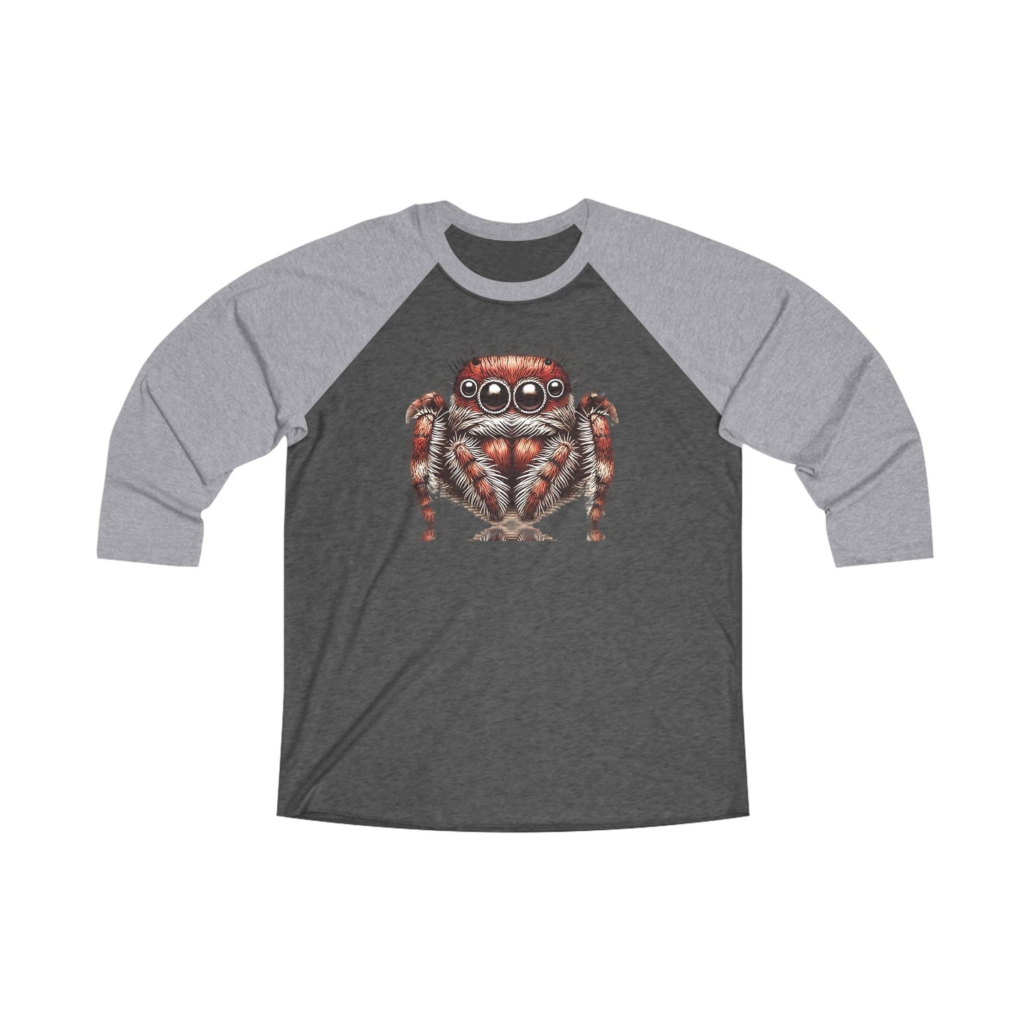 Jumping Spider Unisex Tri-Blend 3\4 Raglan Tee