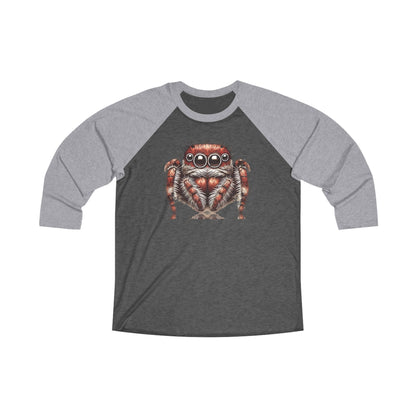 Jumping Spider Unisex Tri-Blend 3\4 Raglan Tee