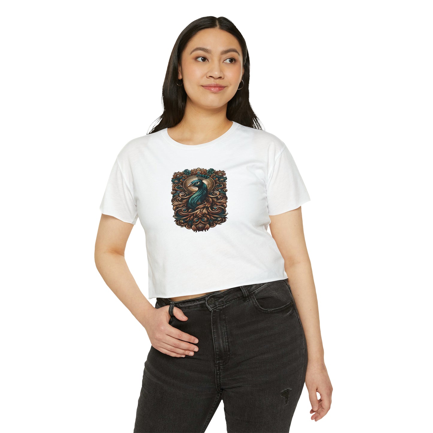 Women's Festival Crop Top~Peacock