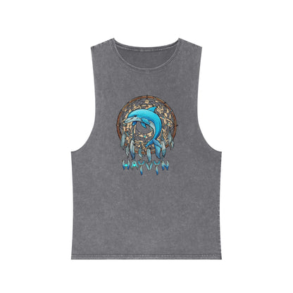 Unisex Stonewash Tank Top Dolphin Dreamcatcher