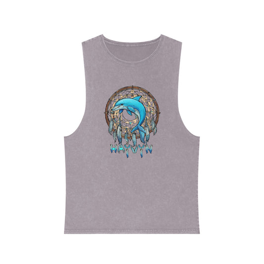 Unisex Stonewash Tank Top Dolphin Dreamcatcher