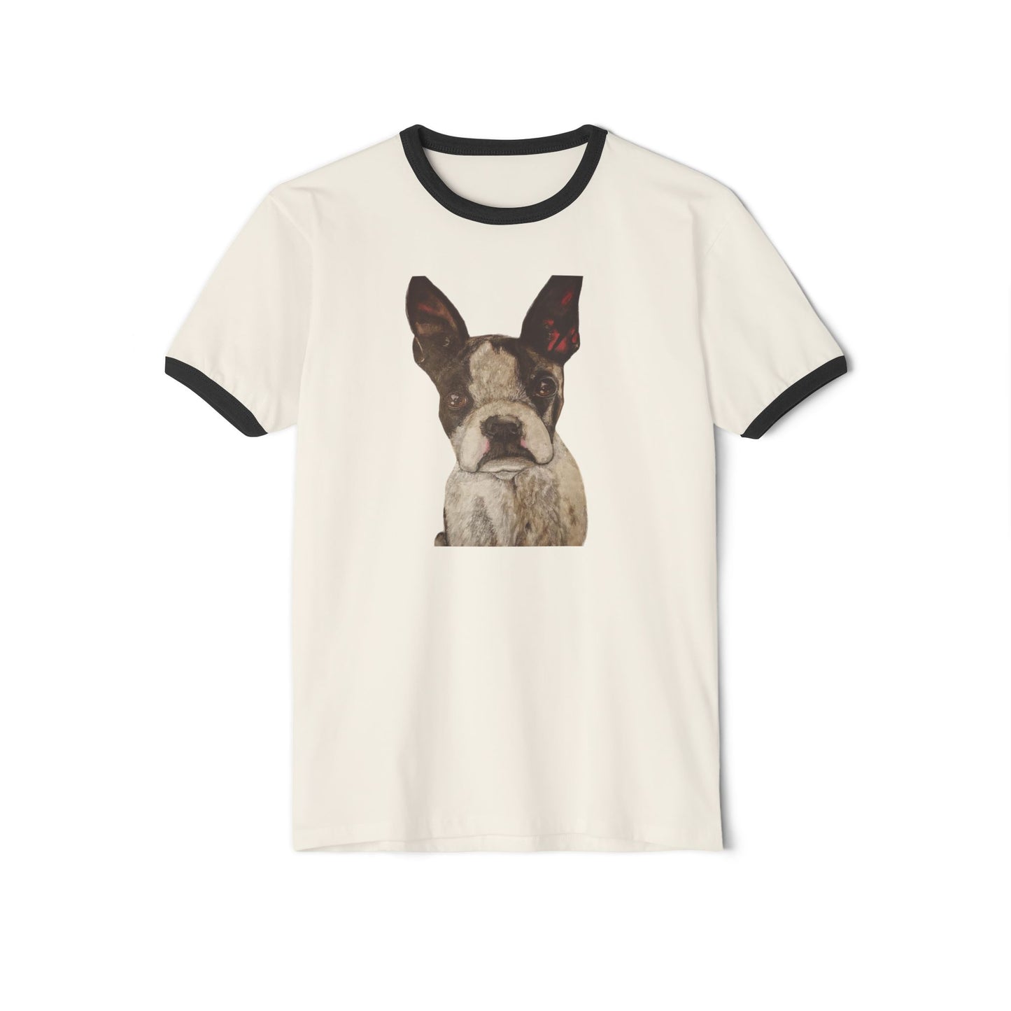 Unisex Cotton Ringer T-Shirt French Bulldog