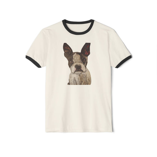 Unisex Cotton Ringer T-Shirt French Bulldog