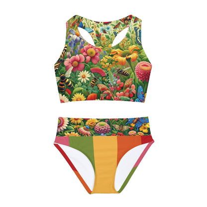 Girls Two Piece Swimsuit Rain Forest