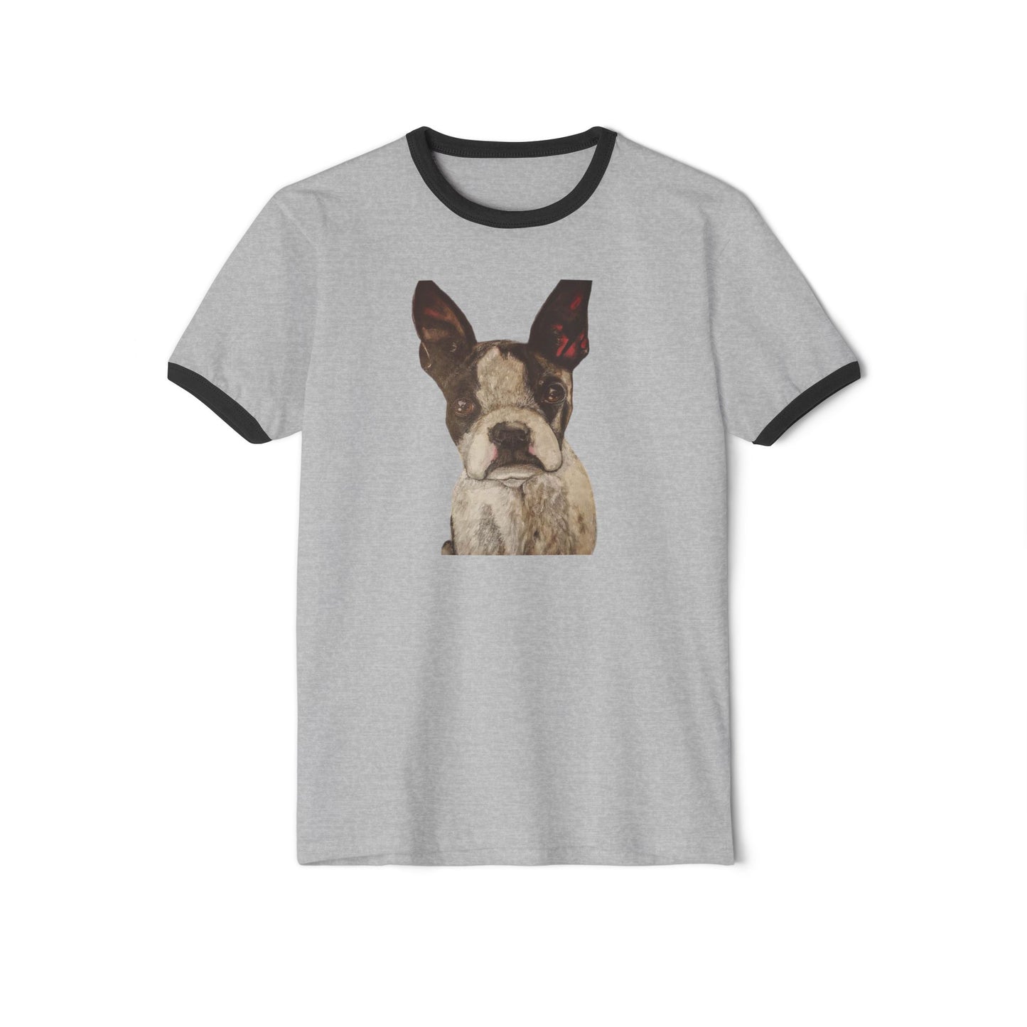 Unisex Cotton Ringer T-Shirt French Bulldog