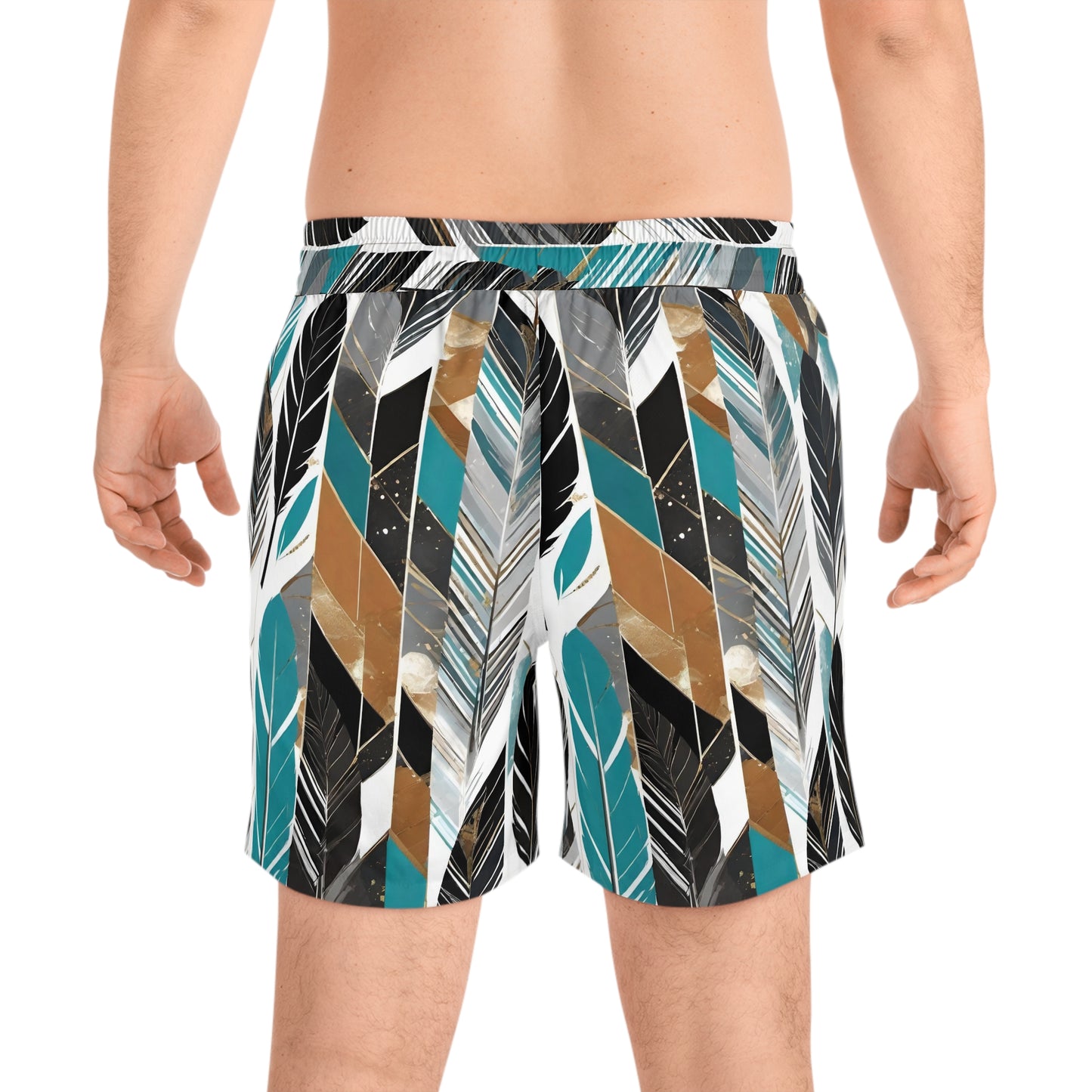 Men's Mid-Length Swim Shorts Feathers