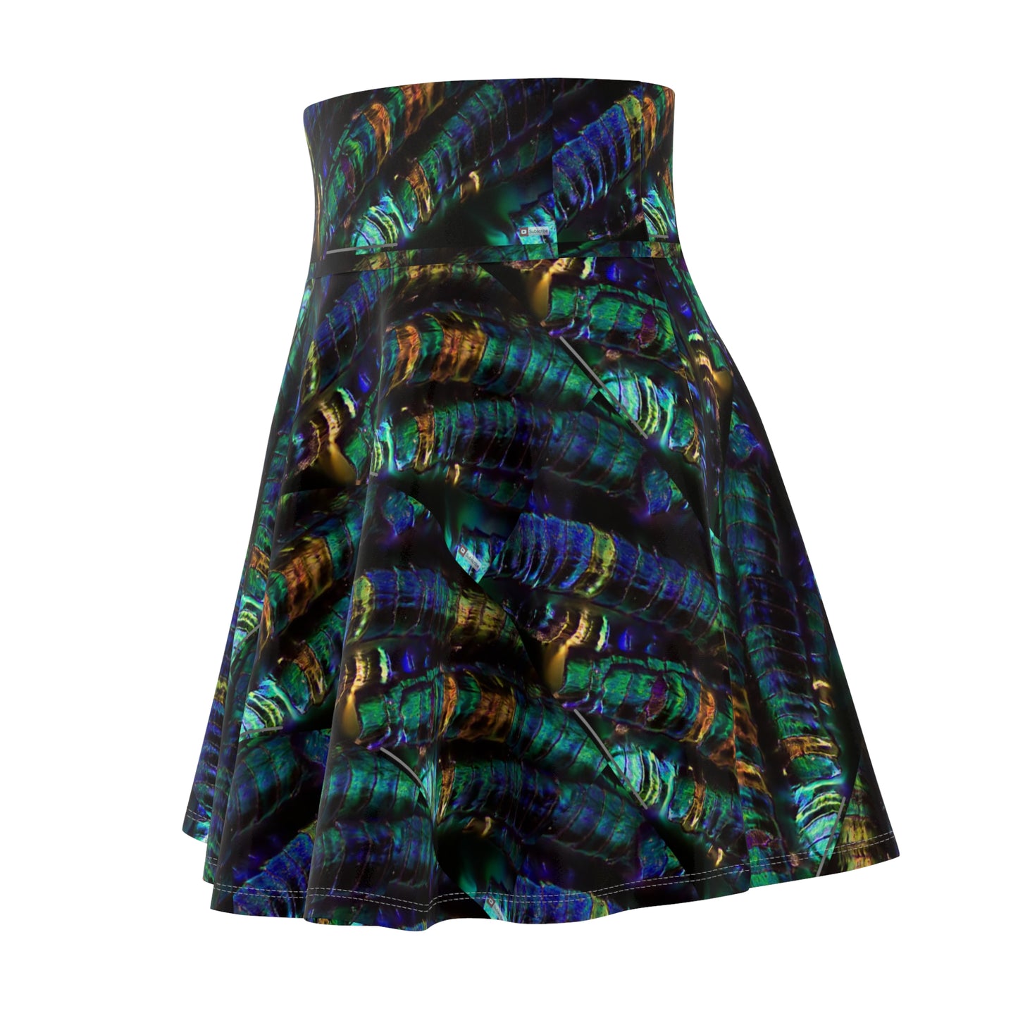 Women's Skater Skirt Peacock Feather