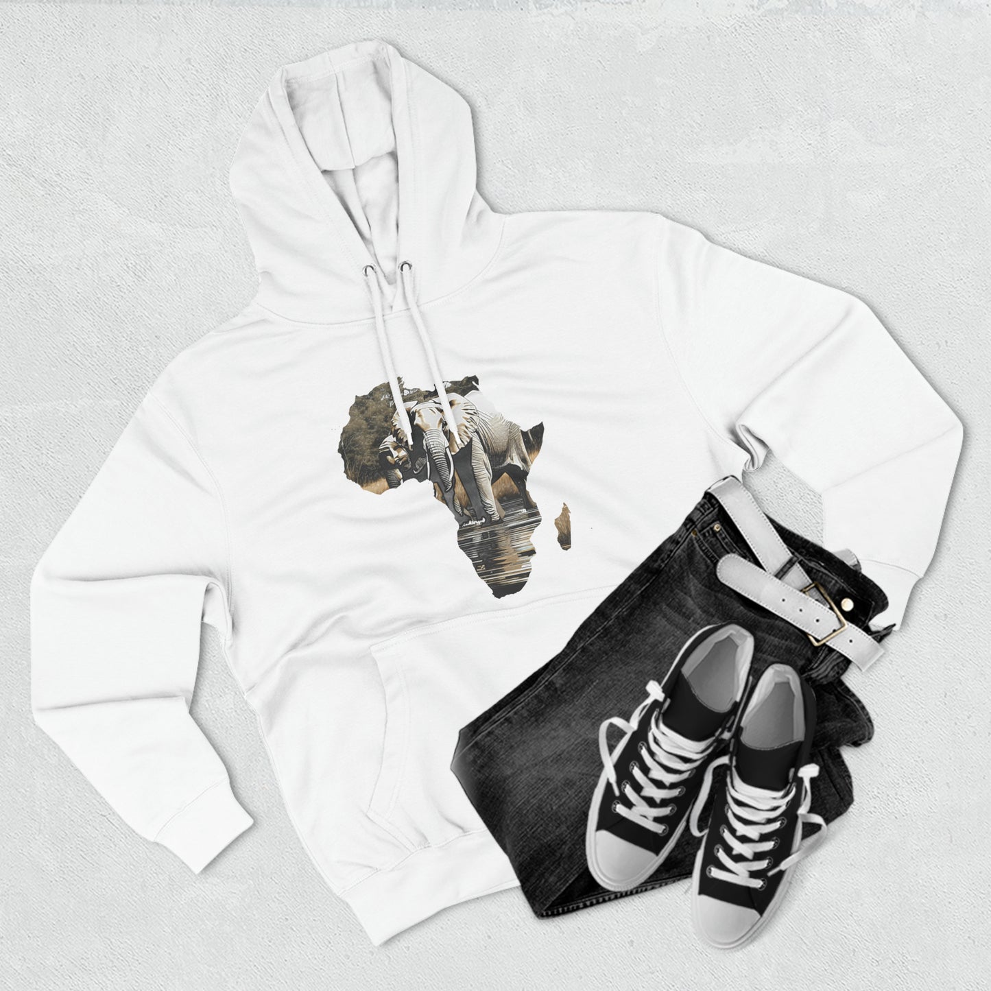 Three-Panel Fleece Hoodie~ Elephant