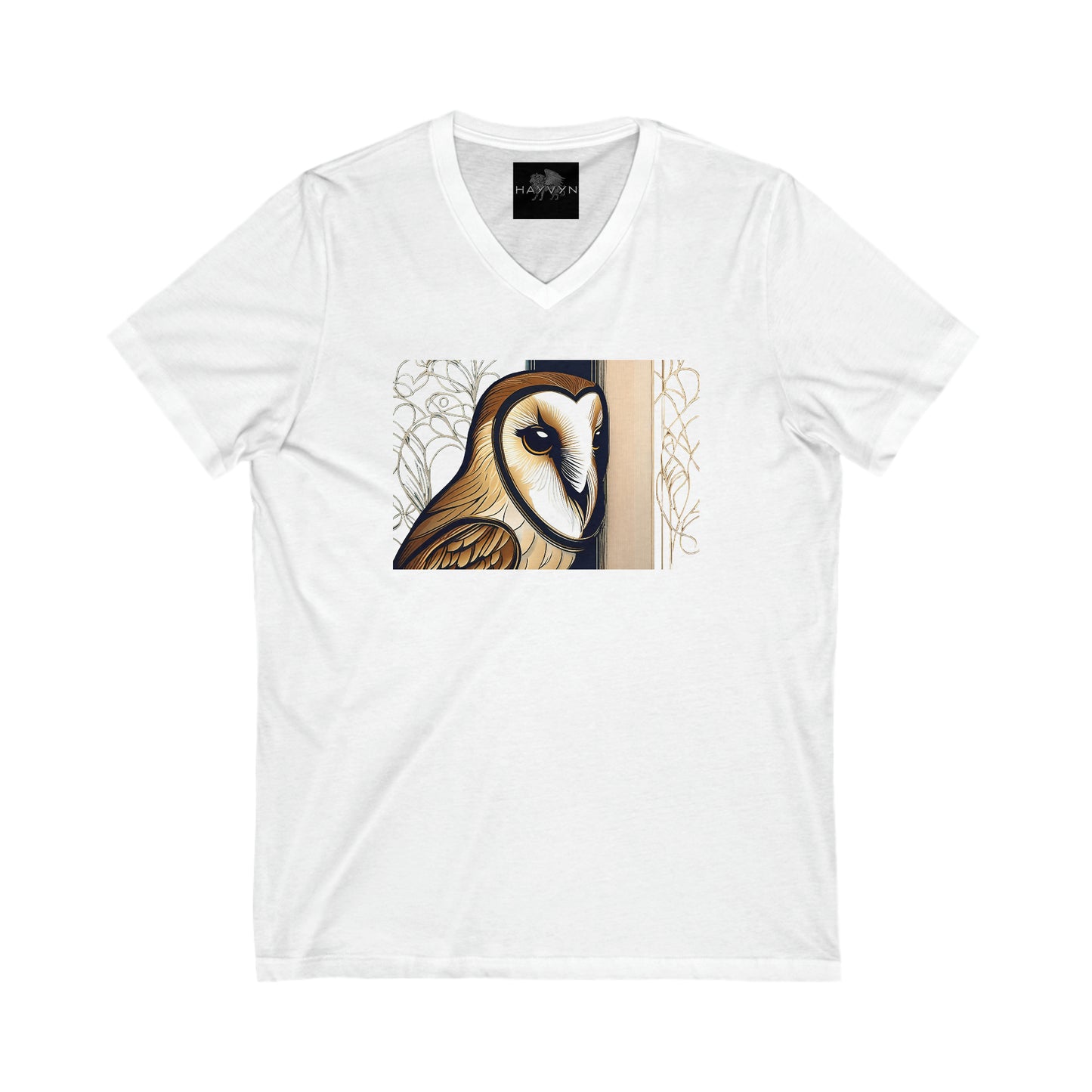 Unisex Jersey Short Sleeve V-Neck Tee~ Barn Owl