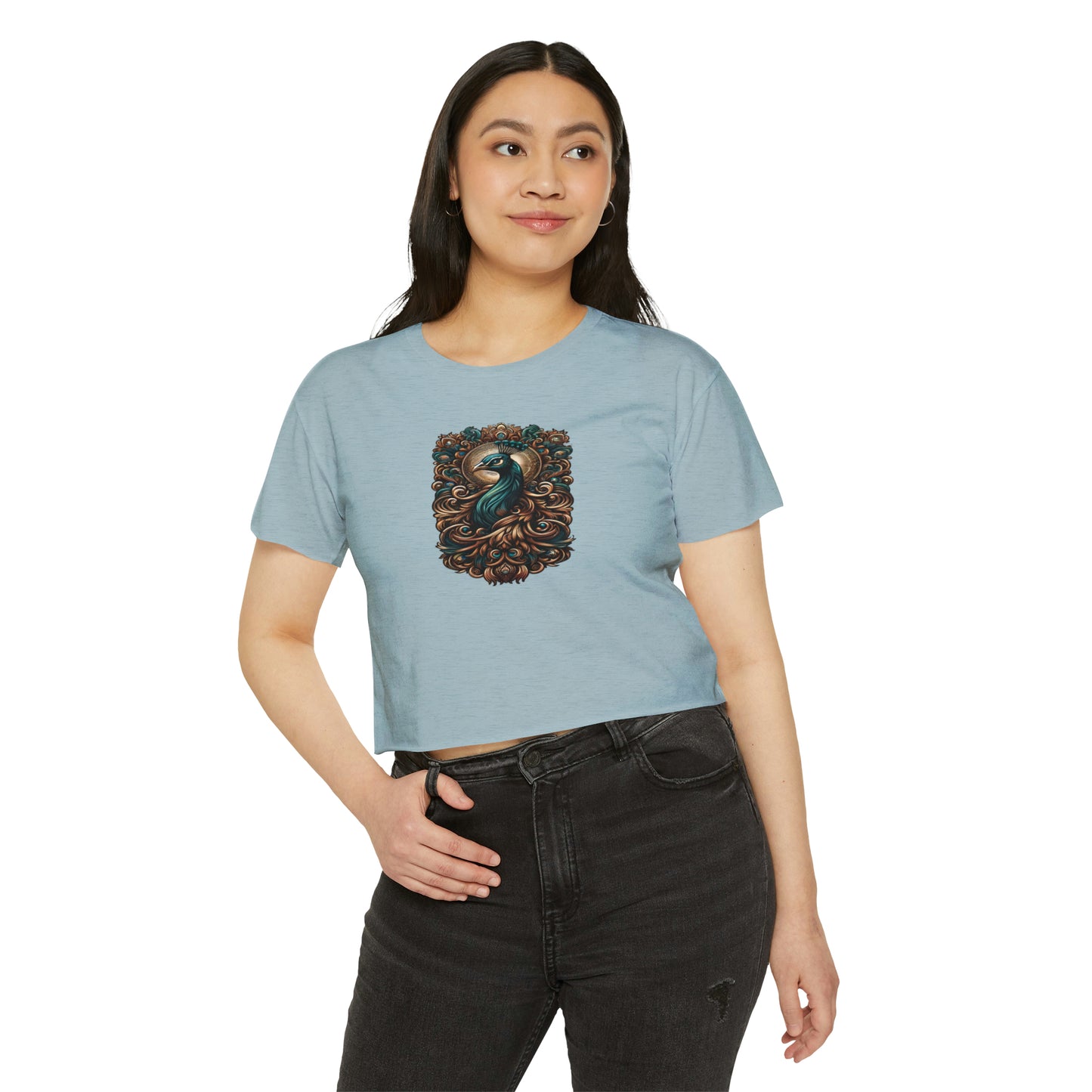 Women's Festival Crop Top~Peacock