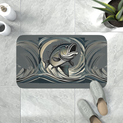 Memory Foam Bath Mat~Fishing