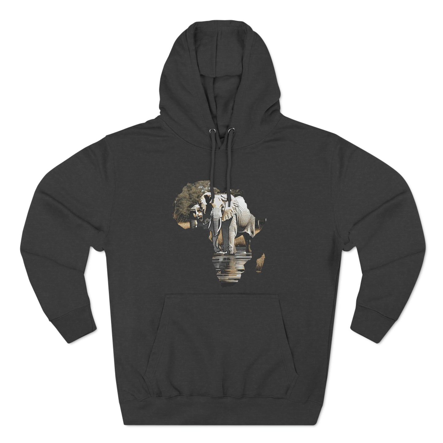 Three-Panel Fleece Hoodie~ Elephant