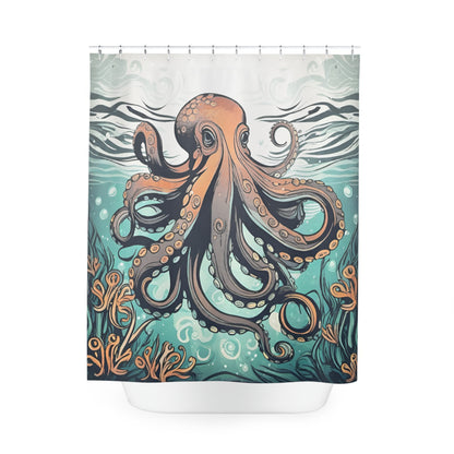 Polyester Shower Curtain~Octopus