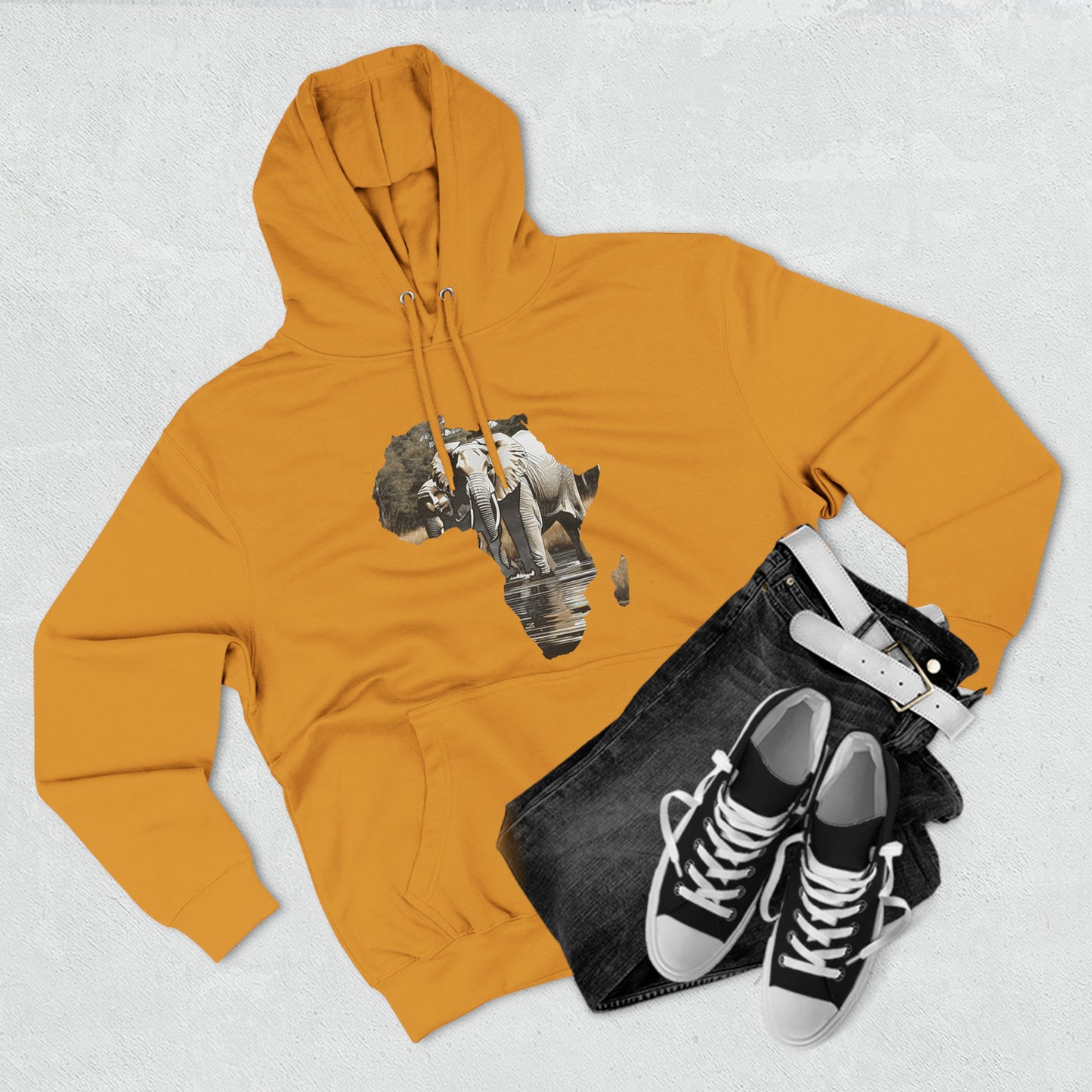 Three-Panel Fleece Hoodie~ Elephant