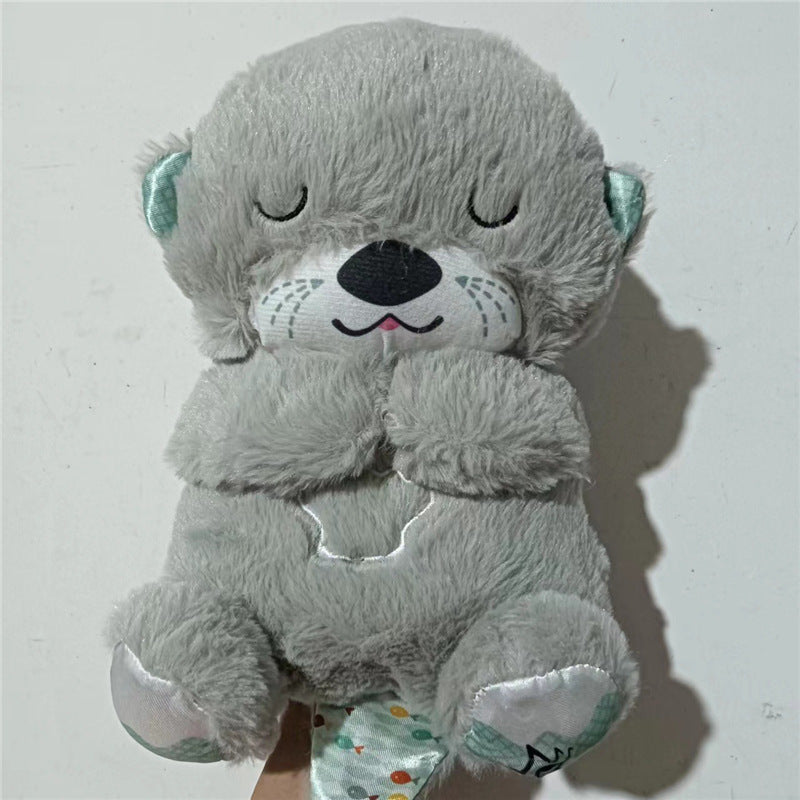 Breathing cute otter soothing stuffed animal baby sleep doll doll doll sleep artifact