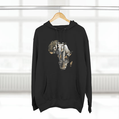 Three-Panel Fleece Hoodie~ Elephant