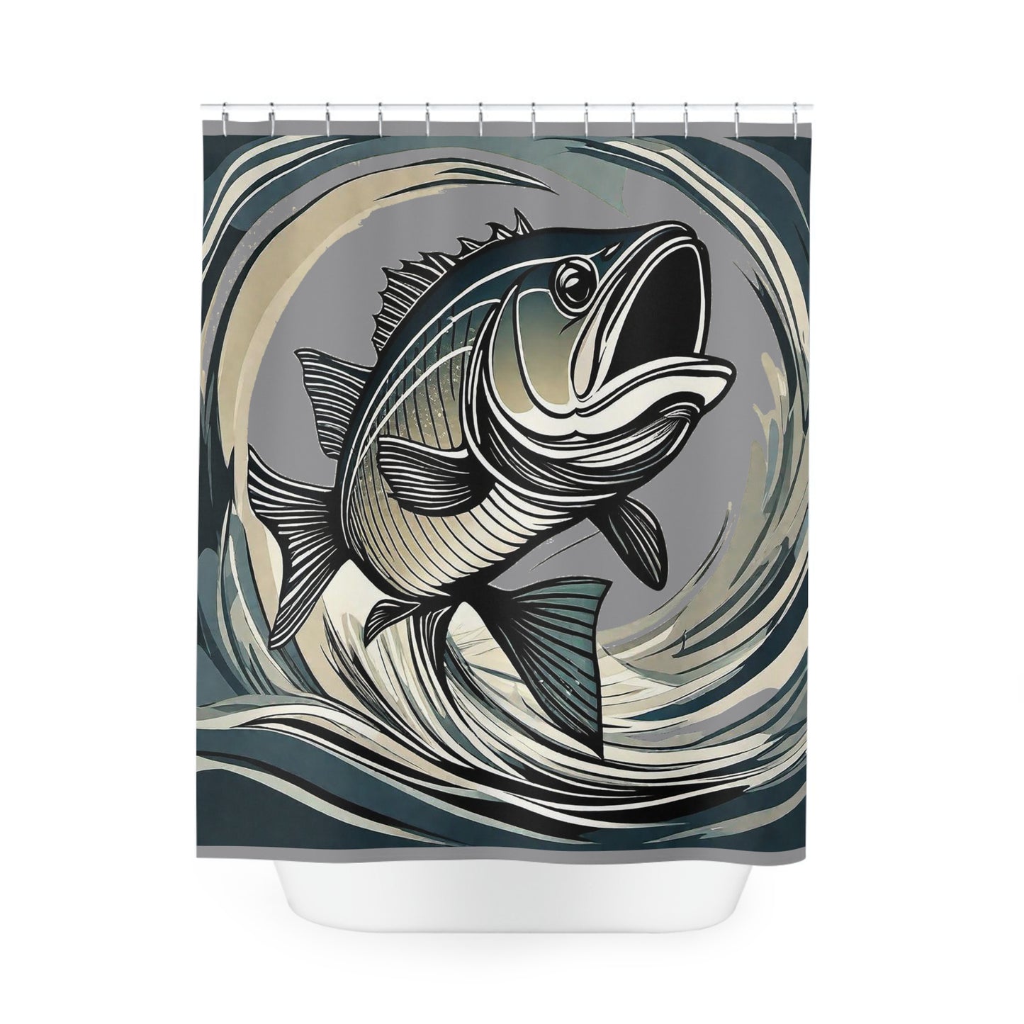 Polyester Shower Curtain~Fishing