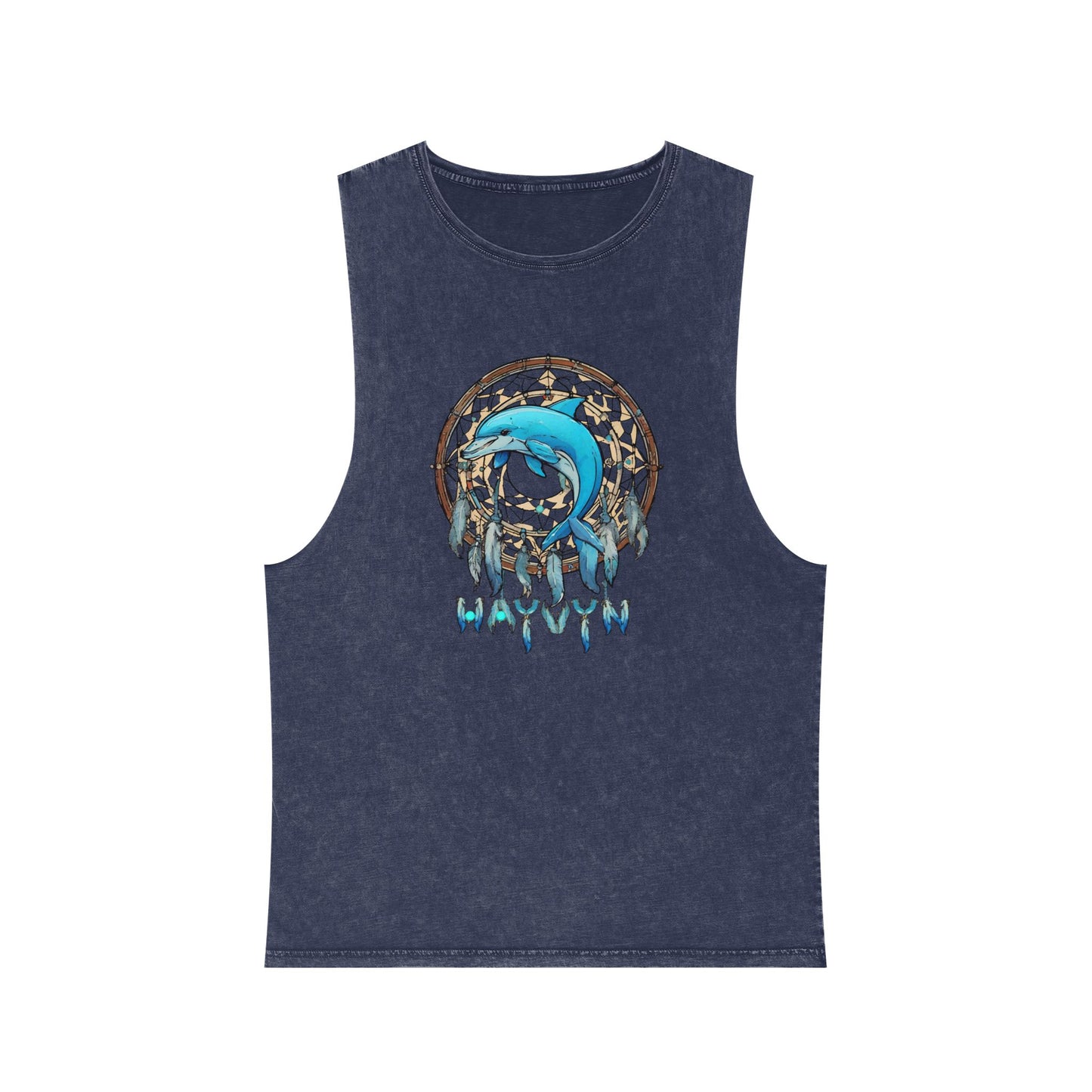 Unisex Stonewash Tank Top Dolphin Dreamcatcher