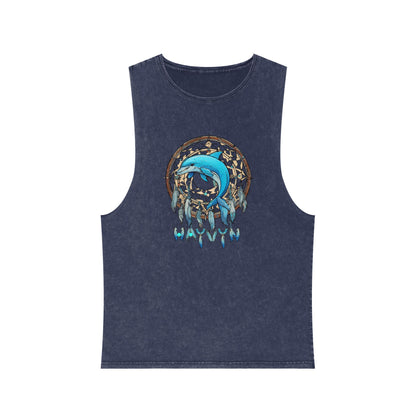 Unisex Stonewash Tank Top Dolphin Dreamcatcher