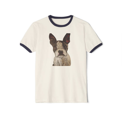 Unisex Cotton Ringer T-Shirt French Bulldog