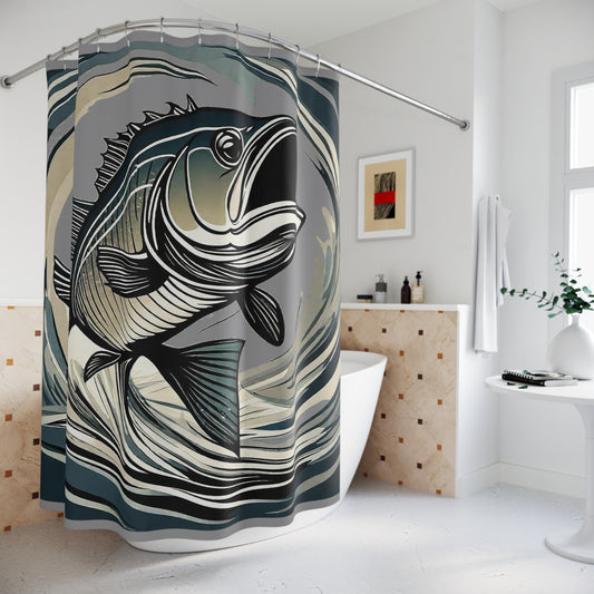 Polyester Shower Curtain~Fishing