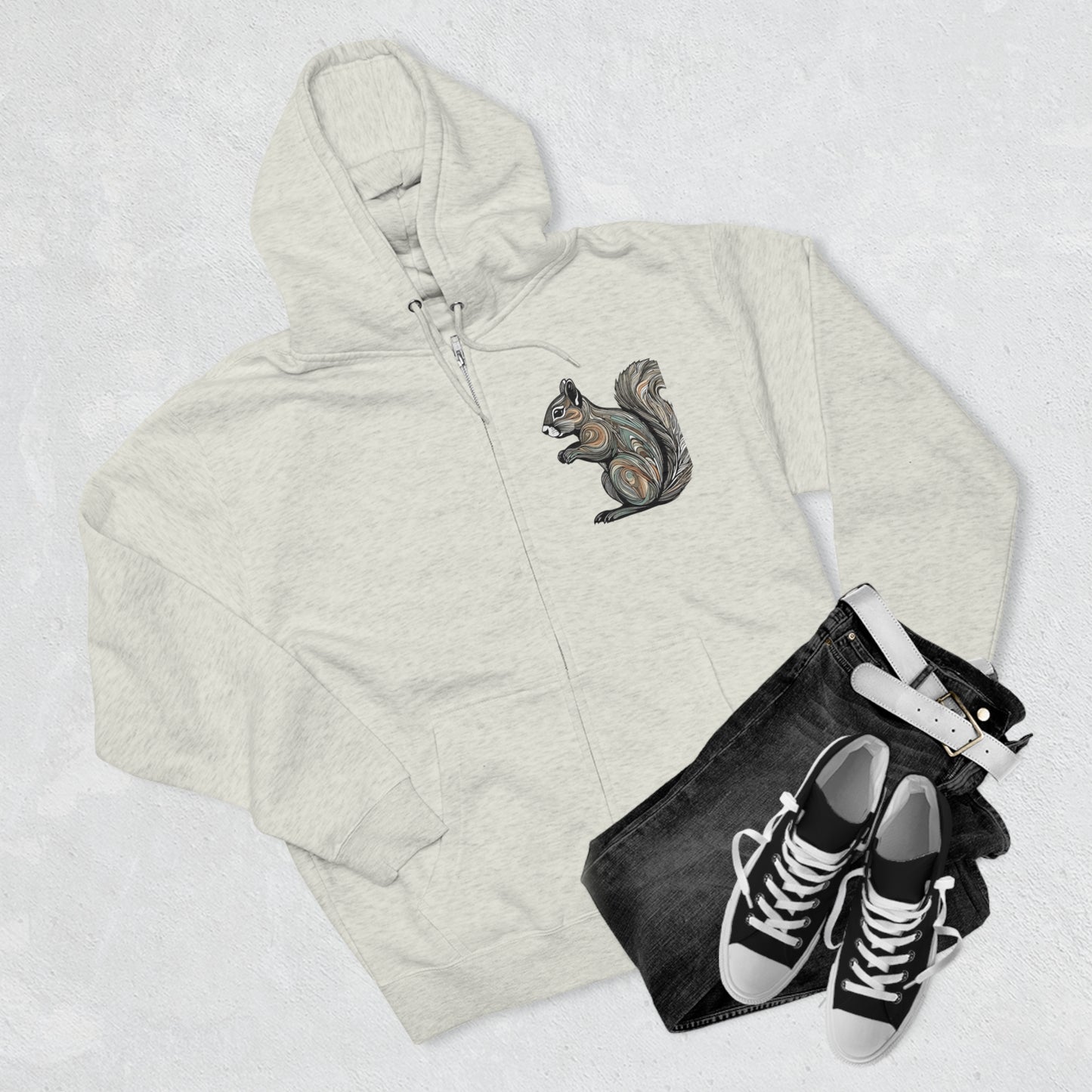 Unisex Premium Full Zip Hoodie-Squirrel