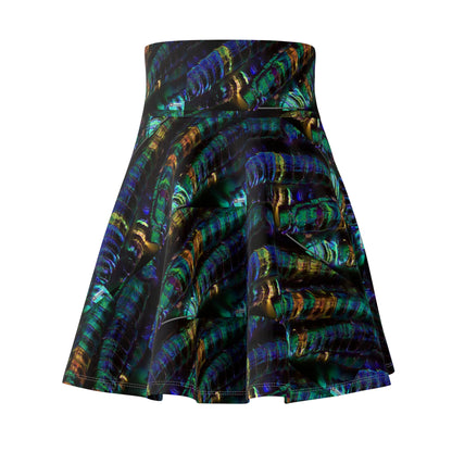 Women's Skater Skirt Peacock Feather