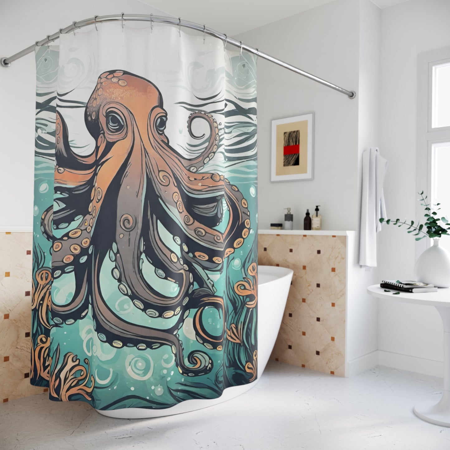 Polyester Shower Curtain~Octopus