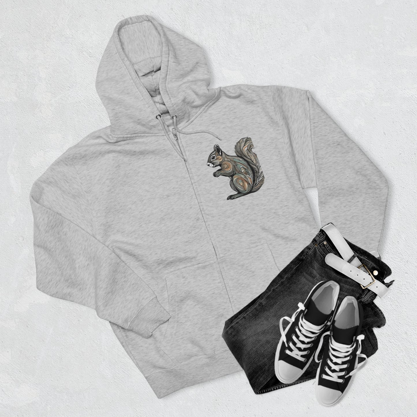 Unisex Premium Full Zip Hoodie-Squirrel