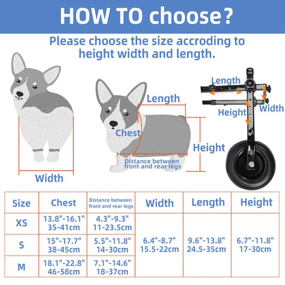 Pet Walk Booster Dog Wheelchair Disability Adjustable Dog Hind Legs Bracket Cat Dog Injured And Weak Rehabilitation Aid Car - HAYVYN