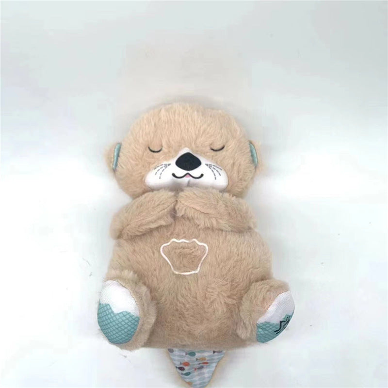 Breathing cute otter soothing stuffed animal baby sleep doll doll doll sleep artifact