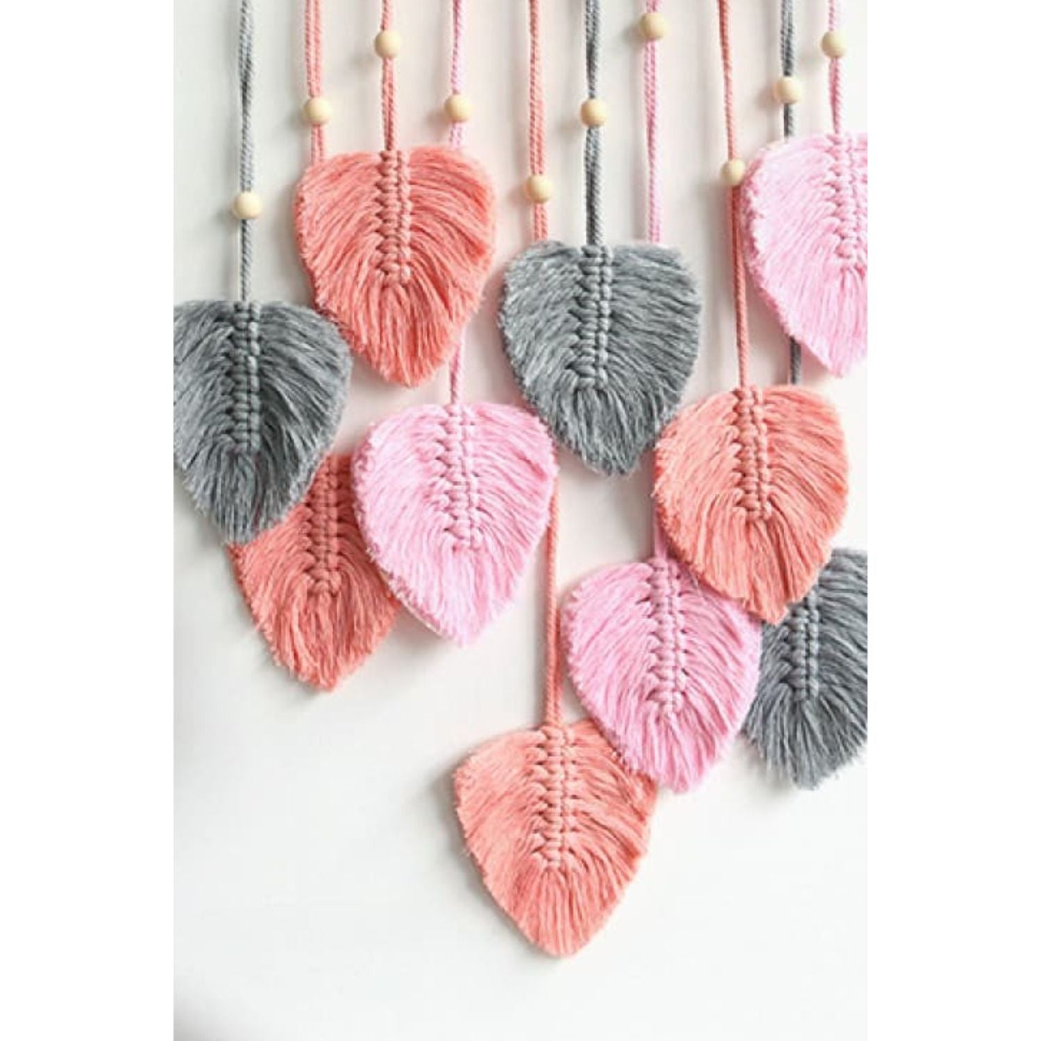 Macrame Leaf Bead Wall Hanging - HAYVYN