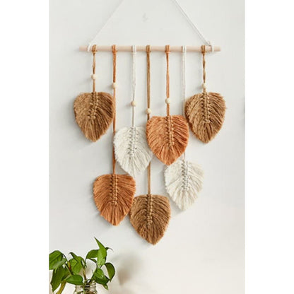 Macrame Leaf Bead Wall Hanging - HAYVYN